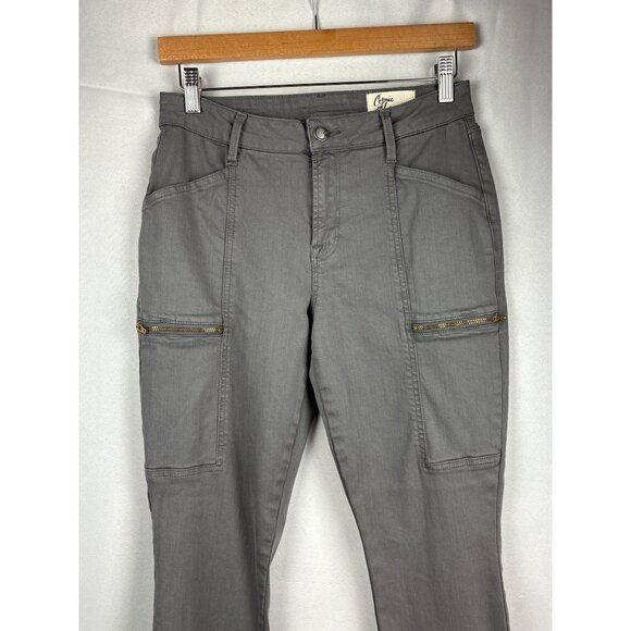 Cosmic Blue Love Gray Cargo Pants Size 28P With Zipper Pockets & Back Pockets - Picture 1 of 6